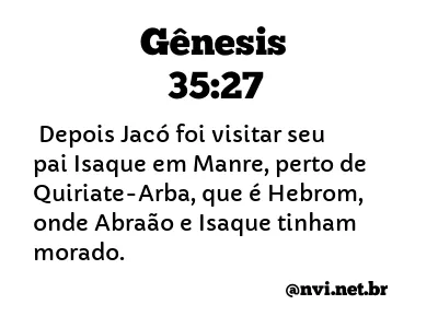 GÊNESIS 35:27 NVI NOVA VERSÃO INTERNACIONAL