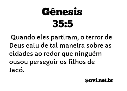 GÊNESIS 35:5 NVI NOVA VERSÃO INTERNACIONAL