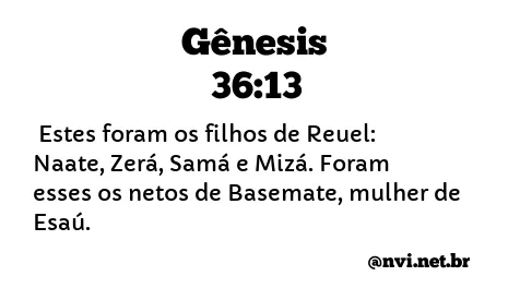 GÊNESIS 36:13 NVI NOVA VERSÃO INTERNACIONAL