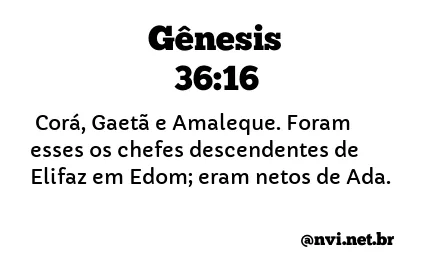 GÊNESIS 36:16 NVI NOVA VERSÃO INTERNACIONAL