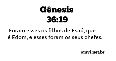 GÊNESIS 36:19 NVI NOVA VERSÃO INTERNACIONAL