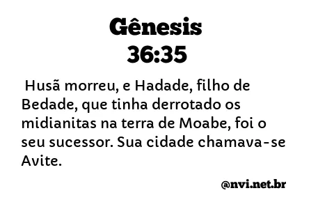 GÊNESIS 36:35 NVI NOVA VERSÃO INTERNACIONAL