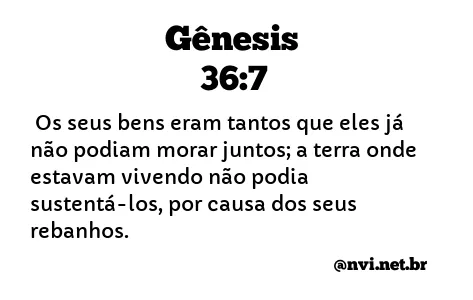 GÊNESIS 36:7 NVI NOVA VERSÃO INTERNACIONAL