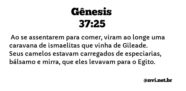 GÊNESIS 37:25 NVI NOVA VERSÃO INTERNACIONAL