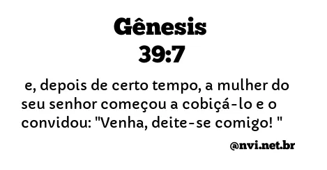 GÊNESIS 39:7 NVI NOVA VERSÃO INTERNACIONAL