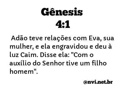 GÊNESIS 4:1 NVI NOVA VERSÃO INTERNACIONAL