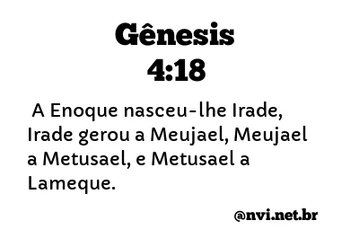 GÊNESIS 4:18 NVI NOVA VERSÃO INTERNACIONAL