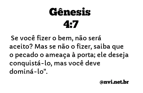 GÊNESIS 4:7 NVI NOVA VERSÃO INTERNACIONAL