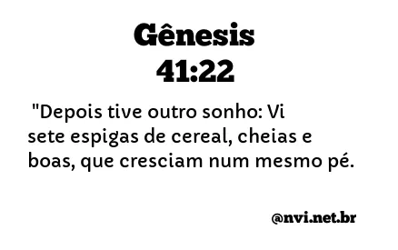 GÊNESIS 41:22 NVI NOVA VERSÃO INTERNACIONAL