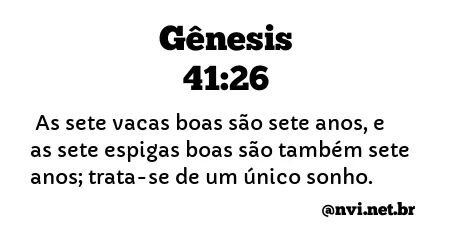 GÊNESIS 41:26 NVI NOVA VERSÃO INTERNACIONAL