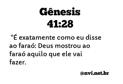 GÊNESIS 41:28 NVI NOVA VERSÃO INTERNACIONAL