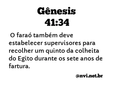 GÊNESIS 41:34 NVI NOVA VERSÃO INTERNACIONAL