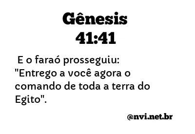 GÊNESIS 41:41 NVI NOVA VERSÃO INTERNACIONAL