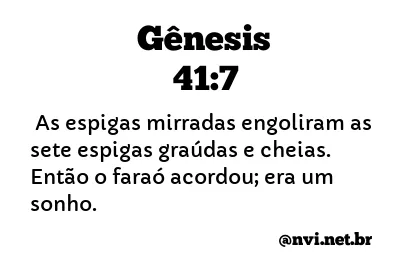 GÊNESIS 41:7 NVI NOVA VERSÃO INTERNACIONAL