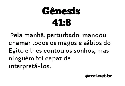 GÊNESIS 41:8 NVI NOVA VERSÃO INTERNACIONAL