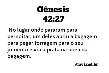 GÊNESIS 42:27 NVI NOVA VERSÃO INTERNACIONAL