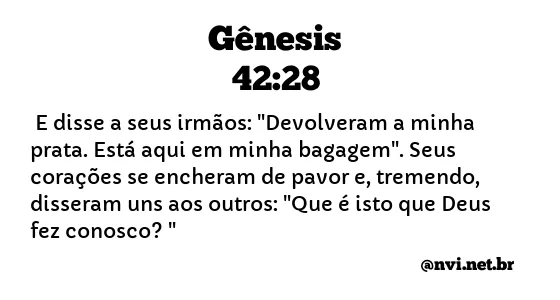 GÊNESIS 42:28 NVI NOVA VERSÃO INTERNACIONAL