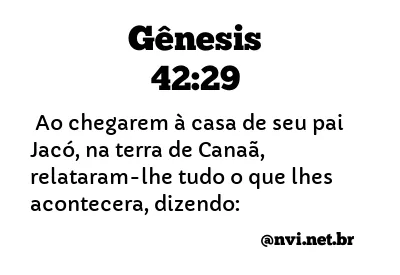 GÊNESIS 42:29 NVI NOVA VERSÃO INTERNACIONAL