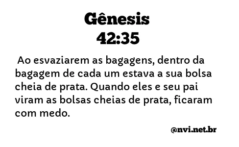 GÊNESIS 42:35 NVI NOVA VERSÃO INTERNACIONAL