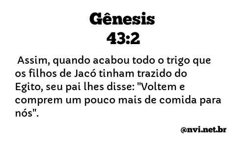 GÊNESIS 43:2 NVI NOVA VERSÃO INTERNACIONAL