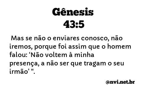 GÊNESIS 43:5 NVI NOVA VERSÃO INTERNACIONAL