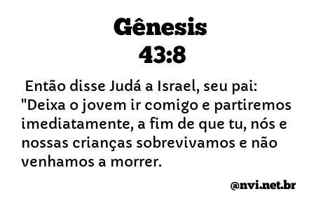 GÊNESIS 43:8 NVI NOVA VERSÃO INTERNACIONAL