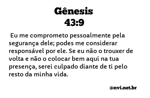 GÊNESIS 43:9 NVI NOVA VERSÃO INTERNACIONAL