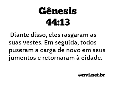 GÊNESIS 44:13 NVI NOVA VERSÃO INTERNACIONAL