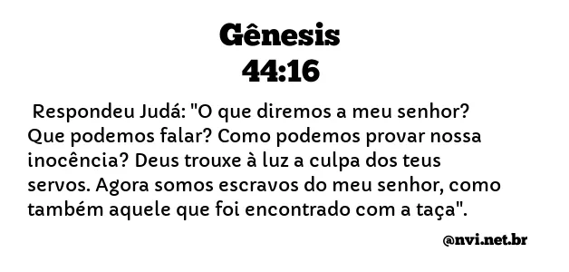 GÊNESIS 44:16 NVI NOVA VERSÃO INTERNACIONAL