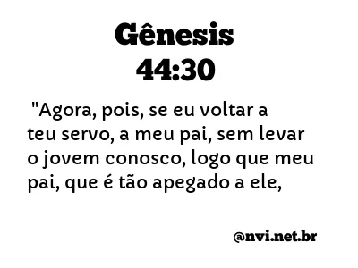 GÊNESIS 44:30 NVI NOVA VERSÃO INTERNACIONAL