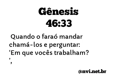 GÊNESIS 46:33 NVI NOVA VERSÃO INTERNACIONAL