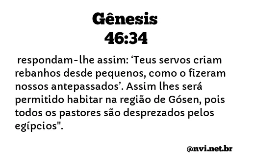 GÊNESIS 46:34 NVI NOVA VERSÃO INTERNACIONAL