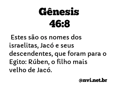 GÊNESIS 46:8 NVI NOVA VERSÃO INTERNACIONAL