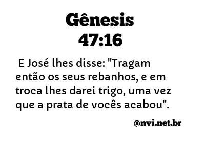 GÊNESIS 47:16 NVI NOVA VERSÃO INTERNACIONAL