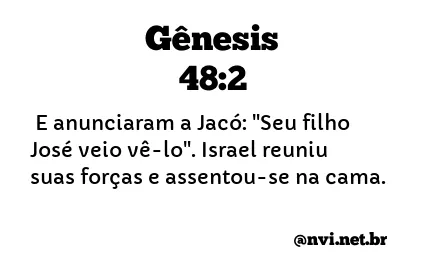 GÊNESIS 48:2 NVI NOVA VERSÃO INTERNACIONAL