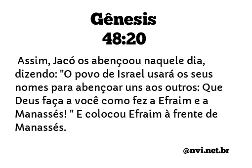 GÊNESIS 48:20 NVI NOVA VERSÃO INTERNACIONAL