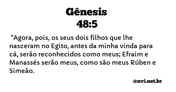 GÊNESIS 48:5 NVI NOVA VERSÃO INTERNACIONAL