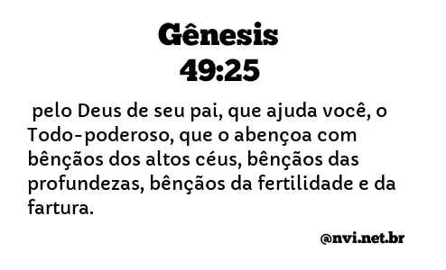 GÊNESIS 49:25 NVI NOVA VERSÃO INTERNACIONAL