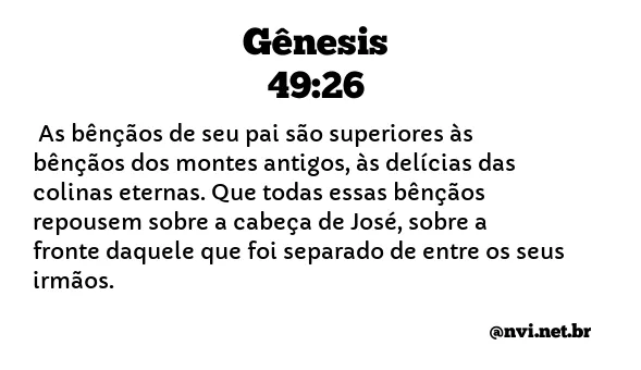 GÊNESIS 49:26 NVI NOVA VERSÃO INTERNACIONAL