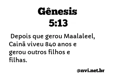 GÊNESIS 5:13 NVI NOVA VERSÃO INTERNACIONAL