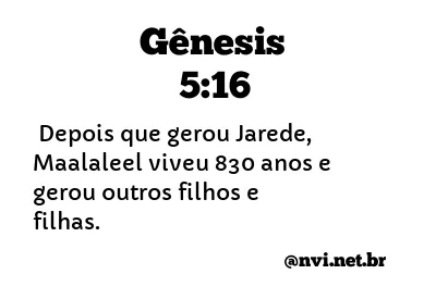 GÊNESIS 5:16 NVI NOVA VERSÃO INTERNACIONAL