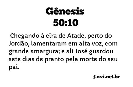 GÊNESIS 50:10 NVI NOVA VERSÃO INTERNACIONAL