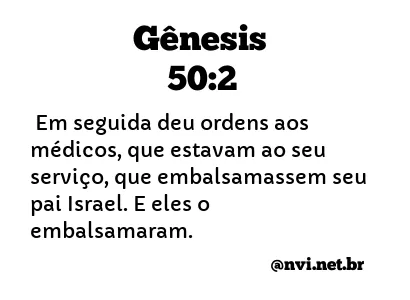 GÊNESIS 50:2 NVI NOVA VERSÃO INTERNACIONAL
