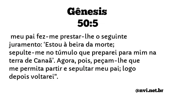GÊNESIS 50:5 NVI NOVA VERSÃO INTERNACIONAL