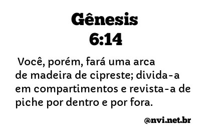GÊNESIS 6:14 NVI NOVA VERSÃO INTERNACIONAL
