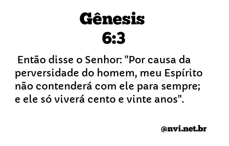 GÊNESIS 6:3 NVI NOVA VERSÃO INTERNACIONAL