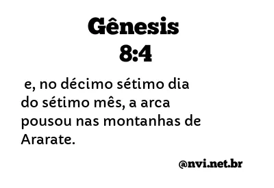 GÊNESIS 8:4 NVI NOVA VERSÃO INTERNACIONAL