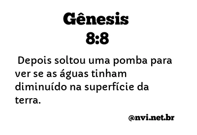 GÊNESIS 8:8 NVI NOVA VERSÃO INTERNACIONAL