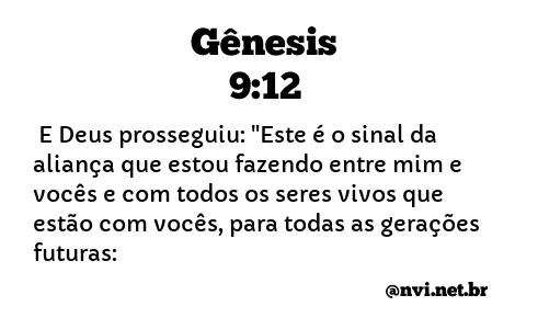 GÊNESIS 9:12 NVI NOVA VERSÃO INTERNACIONAL