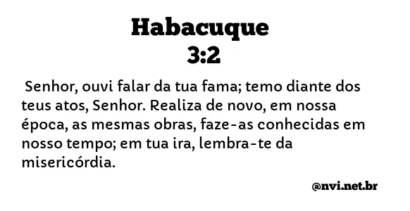 HABACUQUE 3:2 NVI NOVA VERSÃO INTERNACIONAL